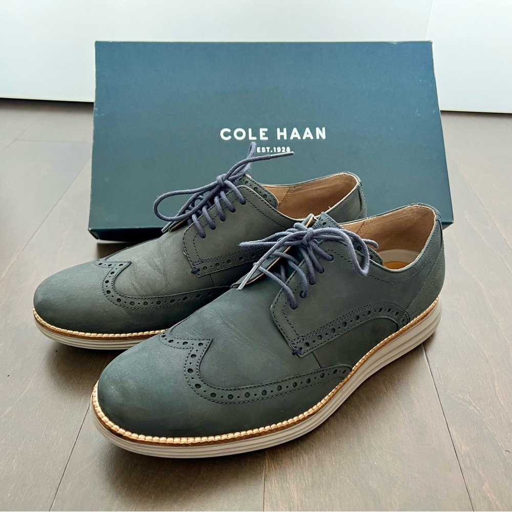 Cole Haan ZeroGrand Navy Oxford Wingtip (with box)
